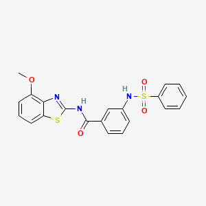 molecular formula C21H17N3O4S2 B2914569 N-(4-methoxybenzo[d]thiazol-2-yl)-3-(phenylsulfonamido)benzamide CAS No. 886890-78-4