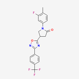 1-(3-Fluoro-4-methylphenyl)-4-(3-(4-(trifluoromethyl)phenyl)-1,2,4-oxadiazol-5-yl)pyrrolidin-2-one