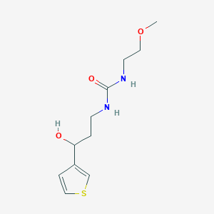 molecular formula C11H18N2O3S B2914575 1-(3-Hydroxy-3-(thiophen-3-yl)propyl)-3-(2-methoxyethyl)urea CAS No. 2034456-12-5