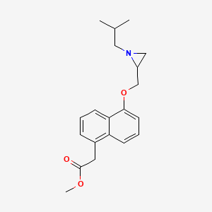 molecular formula C20H25NO3 B2914600 Methyl 2-(5-{[1-(2-methylpropyl)aziridin-2-yl]methoxy}naphthalen-1-yl)acetate CAS No. 2418673-73-9