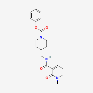 molecular formula C20H23N3O4 B2914604 Phenyl 4-((1-methyl-2-oxo-1,2-dihydropyridine-3-carboxamido)methyl)piperidine-1-carboxylate CAS No. 1331339-14-0