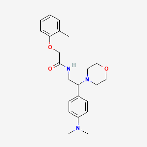 molecular formula C23H31N3O3 B2914605 N-{2-[4-(dimethylamino)phenyl]-2-(morpholin-4-yl)ethyl}-2-(2-methylphenoxy)acetamide CAS No. 946345-41-1