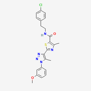 molecular formula C23H22ClN5O2S B2914614 N-(4-chlorophenethyl)-2-(1-(3-methoxyphenyl)-5-methyl-1H-1,2,3-triazol-4-yl)-4-methylthiazole-5-carboxamide CAS No. 1251599-10-6