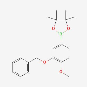 molecular formula C20H25BO4 B2914624 3-BENZYLOXY-4-METHOXYBORONIC ACID, PINACOL ESTER CAS No. 1005010-03-6