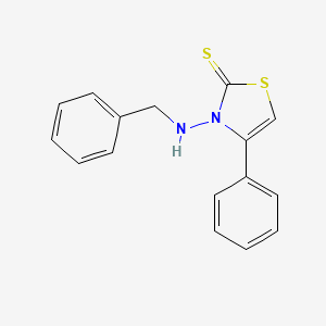 molecular formula C16H14N2S2 B2914660 3-(Benzylamino)-4-phenyl-2,3-dihydro-1,3-thiazole-2-thione CAS No. 105687-44-3
