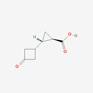 molecular formula C8H10O3 B2914670 rac-(1R,2S)-2-(3-oxocyclobutyl)cyclopropane-1-carboxylic acid CAS No. 2470279-45-7