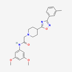 molecular formula C24H28N4O4 B2914701 N-(3,5-dimethoxyphenyl)-2-(4-(3-(m-tolyl)-1,2,4-oxadiazol-5-yl)piperidin-1-yl)acetamide CAS No. 1251635-68-3