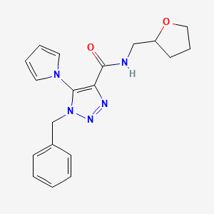 molecular formula C19H21N5O2 B2914711 1-benzyl-N-[(oxolan-2-yl)methyl]-5-(1H-pyrrol-1-yl)-1H-1,2,3-triazole-4-carboxamide CAS No. 2034248-16-1