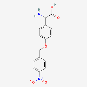 molecular formula C15H14N2O5 B2914735 2-Amino-2-[4-[(4-nitrophenyl)methoxy]phenyl]acetic acid CAS No. 1260004-43-0
