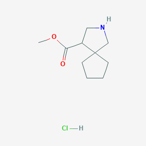 molecular formula C10H18ClNO2 B2914758 Methyl 2-azaspiro[4.4]nonane-4-carboxylate hydrochloride CAS No. 2243516-25-6