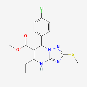 Methyl 7-(4-chlorophenyl)-5-ethyl-2-(methylthio)-4,7-dihydro-[1,2,4]triazolo[1,5-a]pyrimidine-6-carboxylate