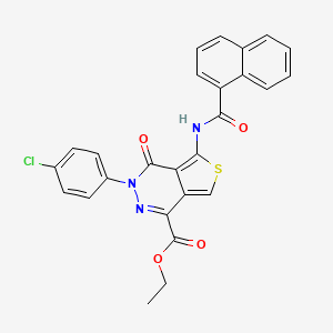 molecular formula C26H18ClN3O4S B2914841 ethyl 3-(4-chlorophenyl)-5-(naphthalene-1-amido)-4-oxo-3H,4H-thieno[3,4-d]pyridazine-1-carboxylate CAS No. 851950-64-6