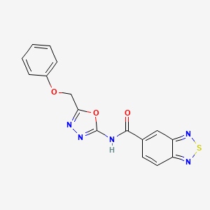 molecular formula C16H11N5O3S B2914903 N-[5-(phenoxymethyl)-1,3,4-oxadiazol-2-yl]-2,1,3-benzothiadiazole-5-carboxamide CAS No. 1286704-61-7