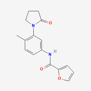 molecular formula C16H16N2O3 B2914922 N-[4-methyl-3-(2-oxopyrrolidin-1-yl)phenyl]furan-2-carboxamide CAS No. 941889-84-5
