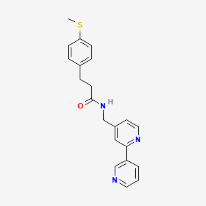 molecular formula C21H21N3OS B2914926 N-({[2,3'-bipyridine]-4-yl}methyl)-3-[4-(methylsulfanyl)phenyl]propanamide CAS No. 1903495-13-5