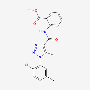 molecular formula C19H17ClN4O3 B2914931 methyl 2-[1-(2-chloro-5-methylphenyl)-5-methyl-1H-1,2,3-triazole-4-amido]benzoate CAS No. 904817-39-6
