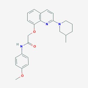 molecular formula C24H27N3O3 B2914978 N-(4-methoxyphenyl)-2-((2-(3-methylpiperidin-1-yl)quinolin-8-yl)oxy)acetamide CAS No. 921509-56-0