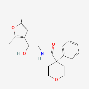 molecular formula C20H25NO4 B2914988 N-[2-(2,5-dimethylfuran-3-yl)-2-hydroxyethyl]-4-phenyloxane-4-carboxamide CAS No. 2319787-66-9