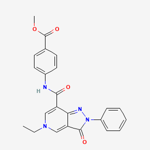 molecular formula C23H20N4O4 B2914996 methyl 4-{5-ethyl-3-oxo-2-phenyl-2H,3H,5H-pyrazolo[4,3-c]pyridine-7-amido}benzoate CAS No. 921576-89-8