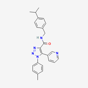 molecular formula C25H25N5O B2915025 1-(4-methylphenyl)-N-{[4-(propan-2-yl)phenyl]methyl}-5-(pyridin-3-yl)-1H-1,2,3-triazole-4-carboxamide CAS No. 1207014-27-4