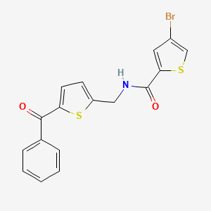 molecular formula C17H12BrNO2S2 B2915034 N-[(5-benzoylthiophen-2-yl)methyl]-4-bromothiophene-2-carboxamide CAS No. 1797142-11-0