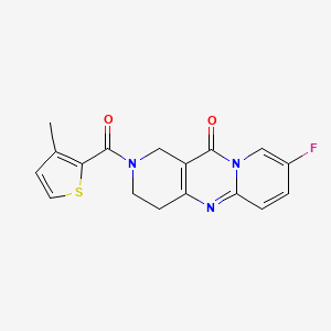 molecular formula C17H14FN3O2S B2915048 13-fluoro-5-(3-methylthiophene-2-carbonyl)-1,5,9-triazatricyclo[8.4.0.03,8]tetradeca-3(8),9,11,13-tetraen-2-one CAS No. 2034276-01-0
