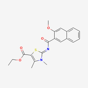 Ethyl 2-(3-methoxynaphthalene-2-carbonyl)imino-3,4-dimethyl-1,3-thiazole-5-carboxylate