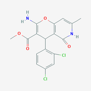 molecular formula C17H14Cl2N2O4 B2915147 methyl 2-amino-4-(2,4-dichlorophenyl)-7-methyl-5-oxo-5,6-dihydro-4H-pyrano[3,2-c]pyridine-3-carboxylate CAS No. 883486-64-4