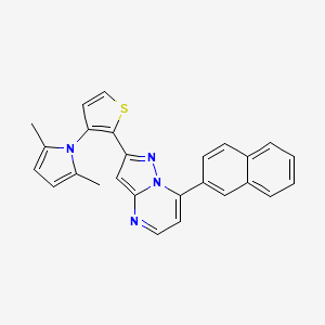 molecular formula C26H20N4S B2915151 2-[3-(2,5-dimethyl-1H-pyrrol-1-yl)-2-thienyl]-7-(2-naphthyl)pyrazolo[1,5-a]pyrimidine CAS No. 439095-77-9