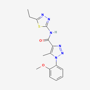 molecular formula C15H16N6O2S B2915156 N-(5-ethyl-1,3,4-thiadiazol-2-yl)-1-(2-methoxyphenyl)-5-methyl-1H-1,2,3-triazole-4-carboxamide CAS No. 871323-49-8