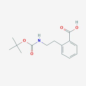 molecular formula C14H19NO4 B2915169 2-(2-{[(Tert-butoxy)carbonyl]amino}ethyl)benzoic acid CAS No. 1279852-57-1