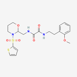 B2915184 N1-(2-methoxyphenethyl)-N2-((3-(thiophen-2-ylsulfonyl)-1,3-oxazinan-2-yl)methyl)oxalamide CAS No. 872986-79-3