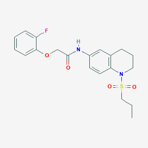 molecular formula C20H23FN2O4S B2915190 2-(2-fluorophenoxy)-N-[1-(propane-1-sulfonyl)-1,2,3,4-tetrahydroquinolin-6-yl]acetamide CAS No. 946383-76-2