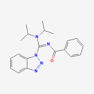 molecular formula C20H23N5O B2915237 N-[1H-1,2,3-Benzotriazol-1-yl[bis(propan-2-yl)amino]methylidene]benzamide CAS No. 305862-27-5