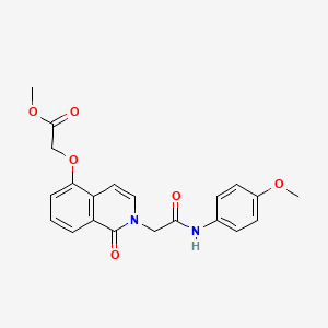 molecular formula C21H20N2O6 B2915299 methyl 2-[(2-{[(4-methoxyphenyl)carbamoyl]methyl}-1-oxo-1,2-dihydroisoquinolin-5-yl)oxy]acetate CAS No. 868225-10-9
