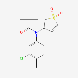 molecular formula C16H20ClNO3S B2915312 N-(3-chloro-4-methylphenyl)-N-(1,1-dioxido-2,3-dihydrothiophen-3-yl)pivalamide CAS No. 863007-99-2