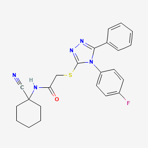 molecular formula C23H22FN5OS B2915315 N-(1-cyanocyclohexyl)-2-[[4-(4-fluorophenyl)-5-phenyl-1,2,4-triazol-3-yl]sulfanyl]acetamide CAS No. 796093-72-6
