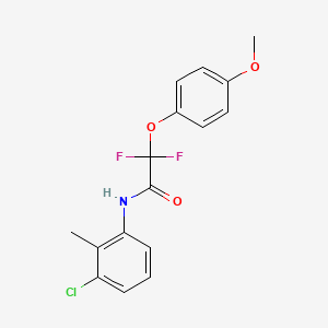 molecular formula C16H14ClF2NO3 B2915320 N-(3-chloro-2-methylphenyl)-2,2-difluoro-2-(4-methoxyphenoxy)acetamide CAS No. 303151-17-9