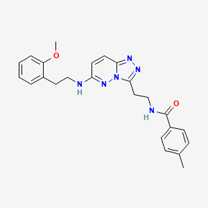 molecular formula C24H26N6O2 B2915329 N-(2-(6-((2-methoxyphenethyl)amino)-[1,2,4]triazolo[4,3-b]pyridazin-3-yl)ethyl)-4-methylbenzamide CAS No. 873002-34-7