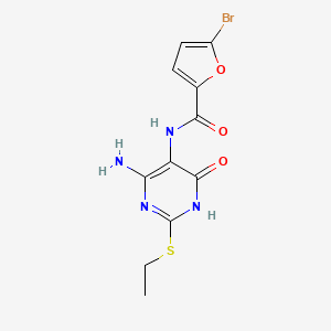 N-(4-amino-2-(ethylthio)-6-oxo-1,6-dihydropyrimidin-5-yl)-5-bromofuran-2-carboxamide