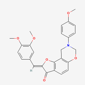 (Z)-2-(3,4-dimethoxybenzylidene)-8-(4-methoxyphenyl)-8,9-dihydro-2H-benzofuro[7,6-e][1,3]oxazin-3(7H)-one