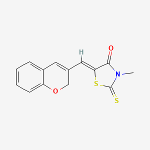 molecular formula C14H11NO2S2 B2915336 (Z)-5-((2H-chromen-3-yl)methylene)-3-methyl-2-thioxothiazolidin-4-one CAS No. 618074-90-1