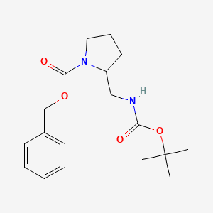 molecular formula C18H26N2O4 B2915340 Benzyl 2-(((tert-butoxycarbonyl)amino)methyl)pyrrolidine-1-carboxylate CAS No. 1260666-89-4