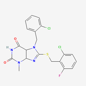 8-{[(2-chloro-6-fluorophenyl)methyl]sulfanyl}-7-[(2-chlorophenyl)methyl]-3-methyl-2,3,6,7-tetrahydro-1H-purine-2,6-dione
