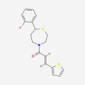 (E)-1-(7-(2-fluorophenyl)-1,4-thiazepan-4-yl)-3-(thiophen-2-yl)prop-2-en-1-one