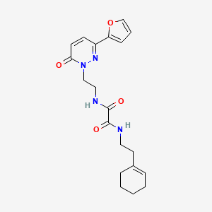 molecular formula C20H24N4O4 B2915354 N'-[2-(cyclohex-1-en-1-yl)ethyl]-N-{2-[3-(furan-2-yl)-6-oxo-1,6-dihydropyridazin-1-yl]ethyl}ethanediamide CAS No. 1209174-83-3