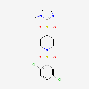 1-((2,5-dichlorophenyl)sulfonyl)-4-((1-methyl-1H-imidazol-2-yl)sulfonyl)piperidine