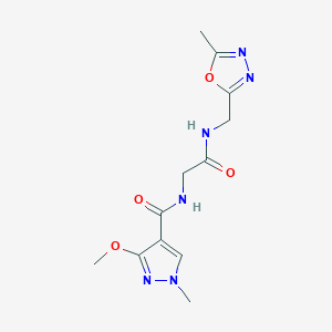 3-methoxy-1-methyl-N-(2-(((5-methyl-1,3,4-oxadiazol-2-yl)methyl)amino)-2-oxoethyl)-1H-pyrazole-4-carboxamide