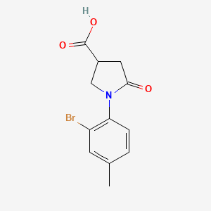 molecular formula C12H12BrNO3 B2915369 1-(2-Bromo-4-methylphenyl)-5-oxopyrrolidine-3-carboxylic acid CAS No. 1016750-76-7