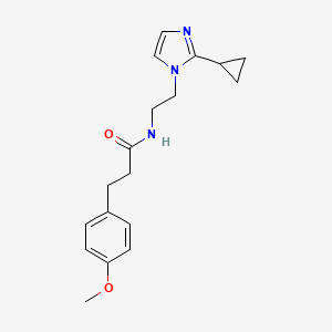 molecular formula C18H23N3O2 B2915373 N-(2-(2-cyclopropyl-1H-imidazol-1-yl)ethyl)-3-(4-methoxyphenyl)propanamide CAS No. 2034234-59-6